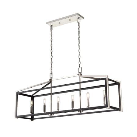 A large image of the Innovations Lighting 376-6I-18-42 Wiscoy Linear Black Polished Nickel