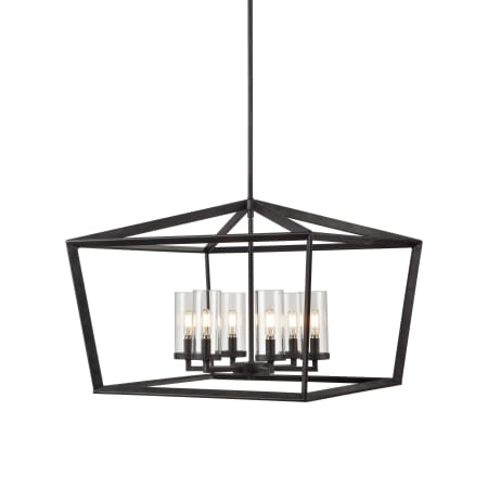 A large image of the Innovations Lighting 378-6CR-19-26 Colchester Chandelier Weathered Zinc