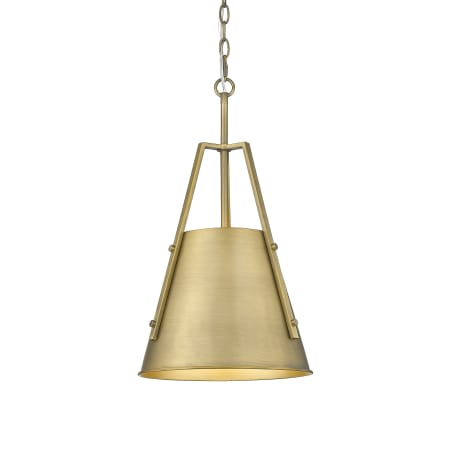 A large image of the Innovations Lighting 382-1S-19-12 Luxor Pendant Brushed Brass