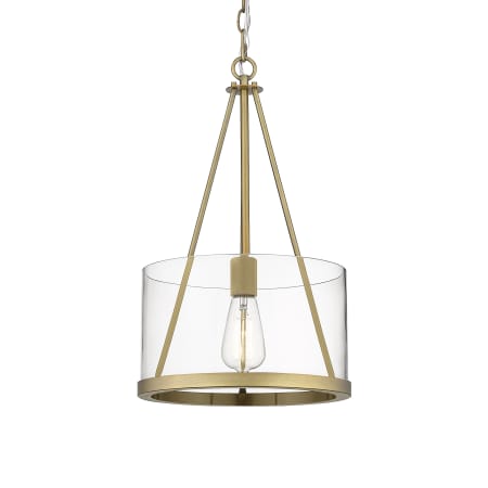 A large image of the Innovations Lighting 383-1S-20-12 Marissa Pendant Brushed Brass / Clear
