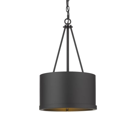 A large image of the Innovations Lighting 383-1S-20-12 Eclipse Pendant Matte Black