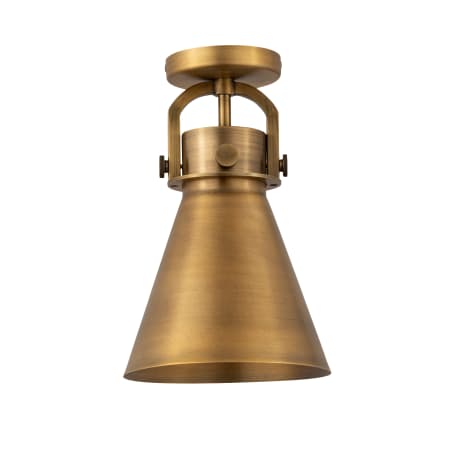 A large image of the Innovations Lighting 410-1F-15-8 Newton Cone Flush Brushed Brass