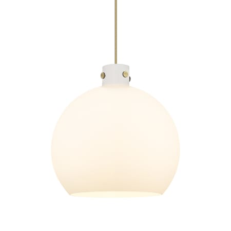 A large image of the Innovations Lighting 410-1PL-18-18 Newton Sphere Pendant Brushed Brass / Matte White