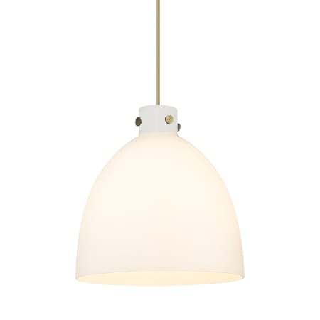 A large image of the Innovations Lighting 410-1PL-17-16 Newton Bell Pendant Brushed Brass / Matte White