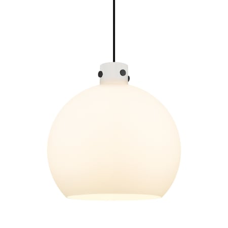 A large image of the Innovations Lighting 410-1PL-18-18 Newton Sphere Pendant Matte Black / Matte White