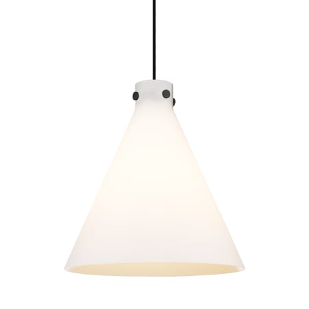 A large image of the Innovations Lighting 410-1PL-20-18 Newton Cone Pendant Matte Black / Matte White