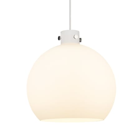 A large image of the Innovations Lighting 410-1PL-18-18 Newton Sphere Pendant Polished Nickel / Matte White