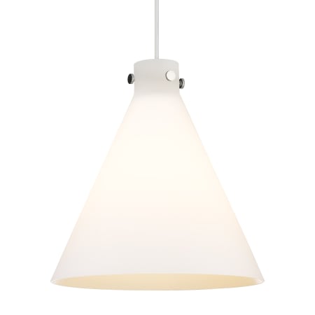 A large image of the Innovations Lighting 410-1PL-20-18 Newton Cone Pendant Polished Nickel / Matte White