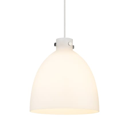 A large image of the Innovations Lighting 410-1PL-17-16 Newton Bell Pendant Polished Nickel / Matte White