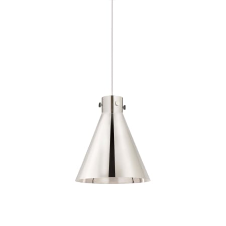 A large image of the Innovations Lighting 410-1PL-16-14 Newton Cone Pendant Polished Nickel