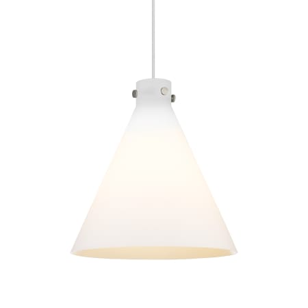 A large image of the Innovations Lighting 410-1PL-20-18 Newton Cone Pendant Satin Nickel / Matte White