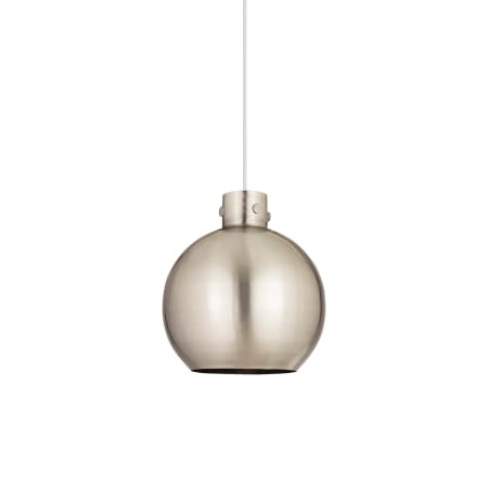 A large image of the Innovations Lighting 410-1PL-16-14 Newton Sphere Pendant Satin Nickel