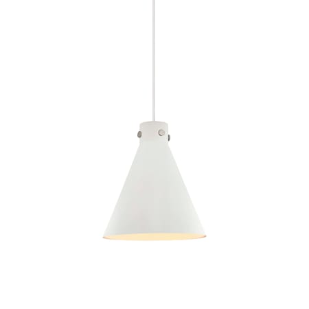 A large image of the Innovations Lighting 410-1PL-16-14 Newton Cone Pendant Satin Nickel / White