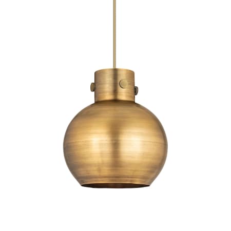 A large image of the Innovations Lighting 410-1PM-12-10 Newton Sphere Pendant Brushed Brass / Brushed Brass