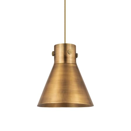 A large image of the Innovations Lighting 410-1PM-11-10 Newton Cone Pendant Brushed Brass / Brushed Brass