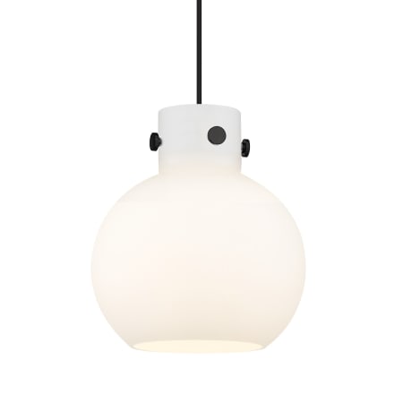 A large image of the Innovations Lighting 410-1PM-11-10 Newton Sphere Pendant Matte Black / Matte White