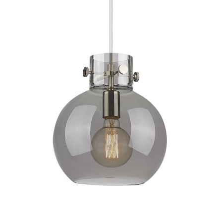 A large image of the Innovations Lighting 410-1PM-11-10 Newton Sphere Pendant Polished Nickel / Plated Smoke