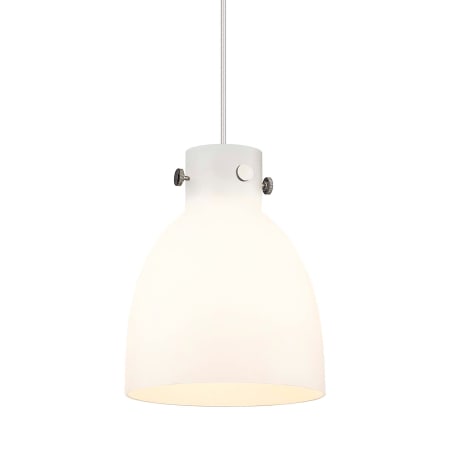 A large image of the Innovations Lighting 410-1PM-13-10 Newton Bell Pendant Polished Nickel / Matte White