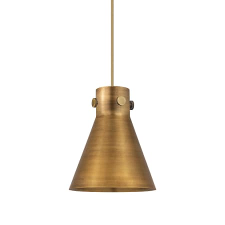 A large image of the Innovations Lighting 410-1PS-10-8 Newton Cone Pendant Brushed Brass / Brushed Brass