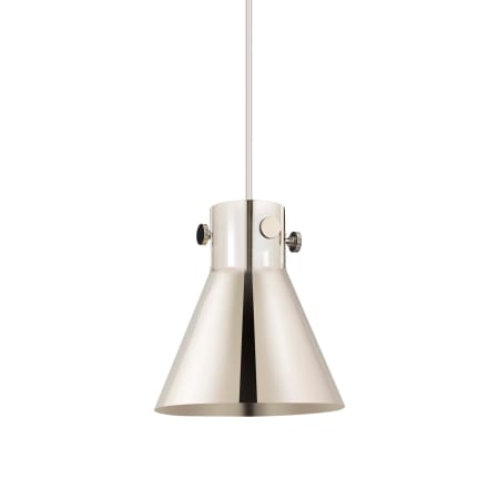 A large image of the Innovations Lighting 410-1PS-10-8 Newton Cone Pendant Polished Nickel / Polished Nickel