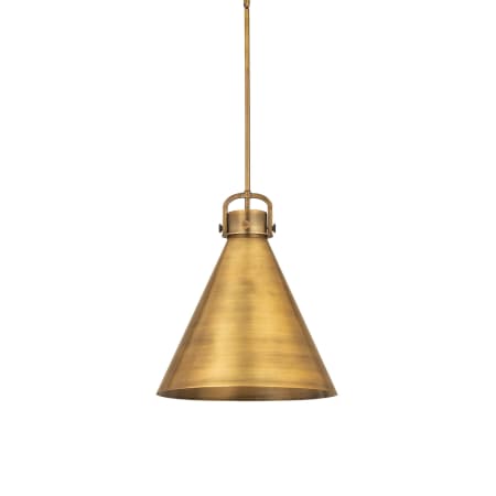 A large image of the Innovations Lighting 410-1SL-22-18 Newton Cone Pendant Brushed Brass