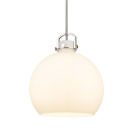 A large image of the Innovations Lighting 410-1SL-23-18 Newton Sphere Pendant Polished Nickel / Matte White