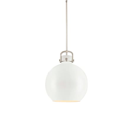 A large image of the Innovations Lighting 410-1SL-20-16 Newton Sphere Pendant Satin Nickel