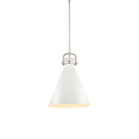 A large image of the Innovations Lighting 410-1SL-20-16 Newton Cone Pendant Satin Nickel