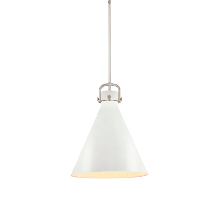 A large image of the Innovations Lighting 410-1SL-22-18 Newton Cone Pendant Satin Nickel