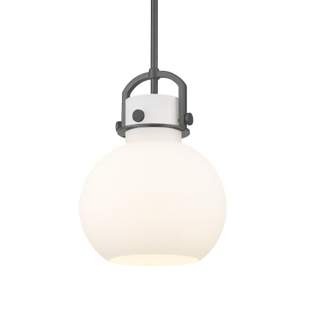 A large image of the Innovations Lighting 410-1SM-15-10 Newton Sphere Pendant Matte Black / Matte White