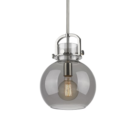 A large image of the Innovations Lighting 410-1SM-15-10 Newton Sphere Pendant Polished Nickel / Plated Smoke