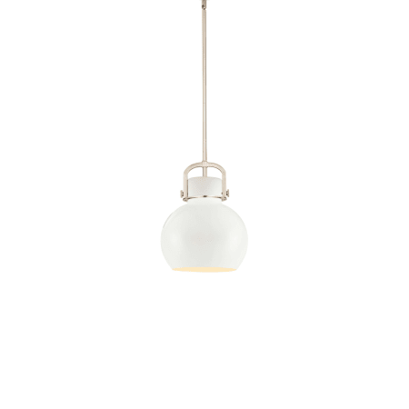 A large image of the Innovations Lighting 410-1SM-15-10 Newton Sphere Pendant Satin Nickel