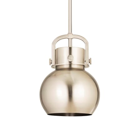 A large image of the Innovations Lighting 410-1SS-12-8 Newton Sphere Pendant Satin Nickel / Satin Nickel