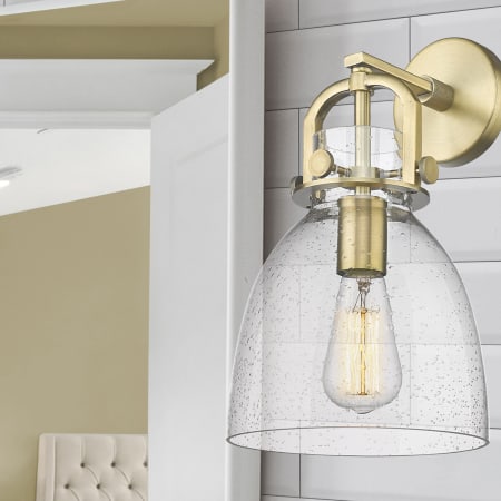 A large image of the Innovations Lighting 410-1W-15-8 Newton Bell Sconce Alternate Image