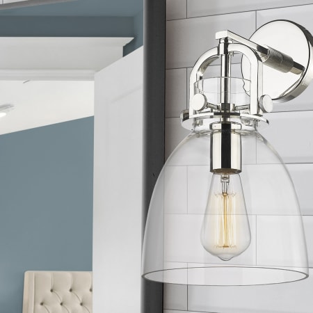 A large image of the Innovations Lighting 410-1W-15-8 Newton Bell Sconce Alternate Image