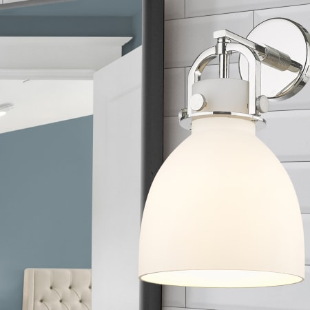 A large image of the Innovations Lighting 410-1W-15-8 Newton Bell Sconce Alternate Image