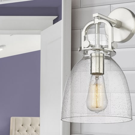 A large image of the Innovations Lighting 410-1W-15-8 Newton Bell Sconce Alternate Image