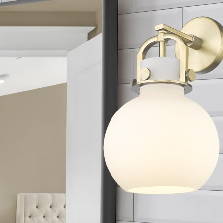 A large image of the Innovations Lighting 410-1W-5-8 Newton Sphere Sconce Alternate Image