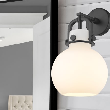 A large image of the Innovations Lighting 410-1W-5-8 Newton Sphere Sconce Alternate Image