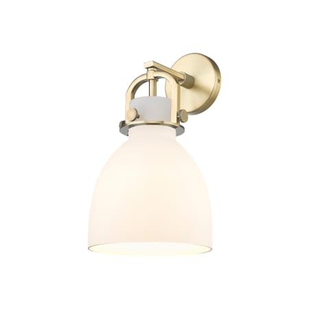 A large image of the Innovations Lighting 410-1W-5-8 Newton Bell Sconce Brushed Brass