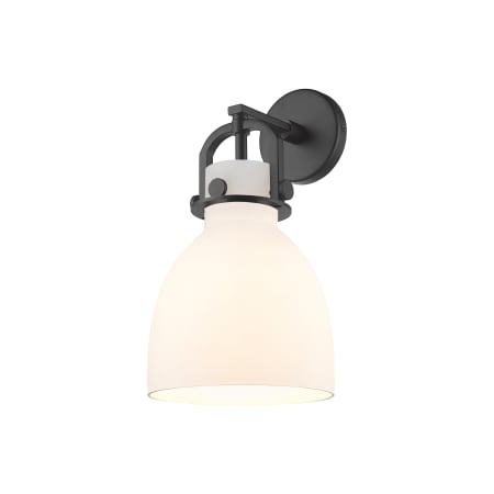 A large image of the Innovations Lighting 410-1W-5-8 Newton Bell Sconce Matte Black