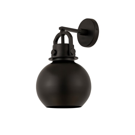 A large image of the Innovations Lighting 410-1W-5-8 Newton Sphere Sconce Matte Black / Matte Black