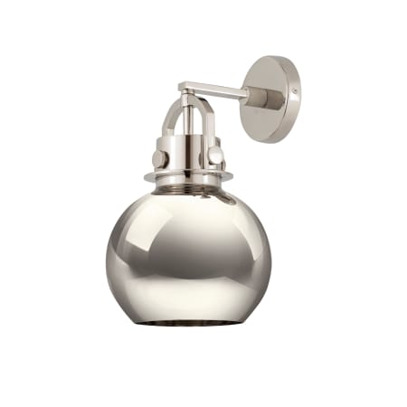 A large image of the Innovations Lighting 410-1W-5-8 Newton Sphere Sconce Polished Nickel / Polished Nickel