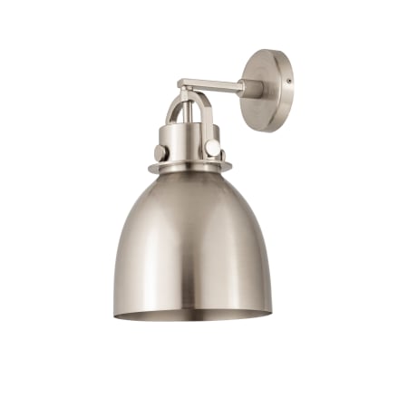 A large image of the Innovations Lighting 410-1W-5-8 Newton Bell Sconce Satin Nickel / Satin Nickel