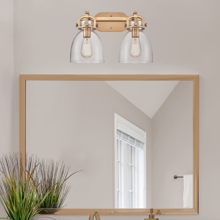 A large image of the Innovations Lighting 410-2W-12-17 Newton Bell Vanity Alternate Image