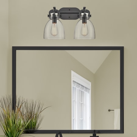 A large image of the Innovations Lighting 410-2W-12-17 Newton Bell Vanity Alternate Image