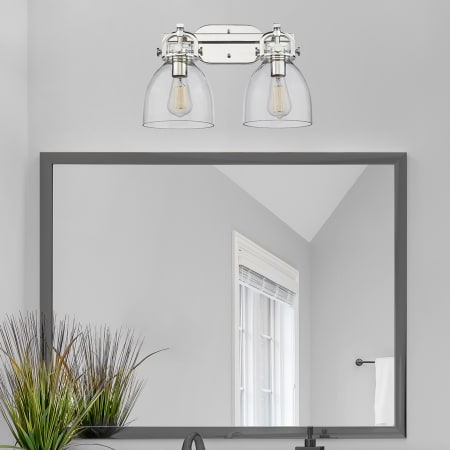 A large image of the Innovations Lighting 410-2W-12-17 Newton Bell Vanity Alternate Image