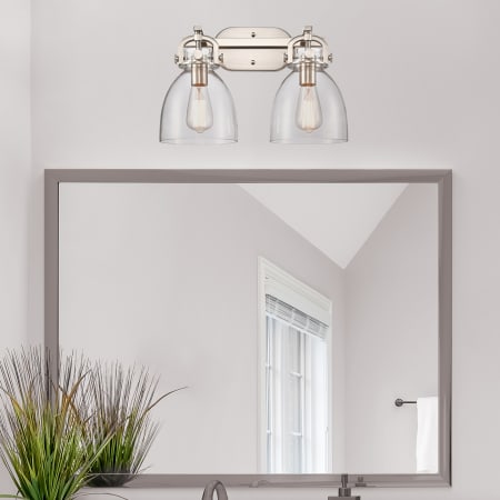 A large image of the Innovations Lighting 410-2W-12-17 Newton Bell Vanity Alternate Image