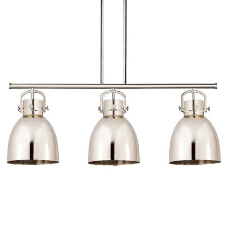A large image of the Innovations Lighting 410-3I-17-42 Newton Bell Linear Polished Nickel / Polished Nickel