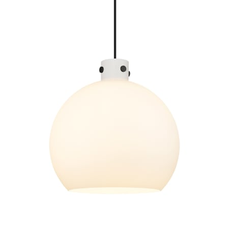 A large image of the Innovations Lighting 410-3PL-18-18 Newton Sphere Pendant Matte Black / Matte White